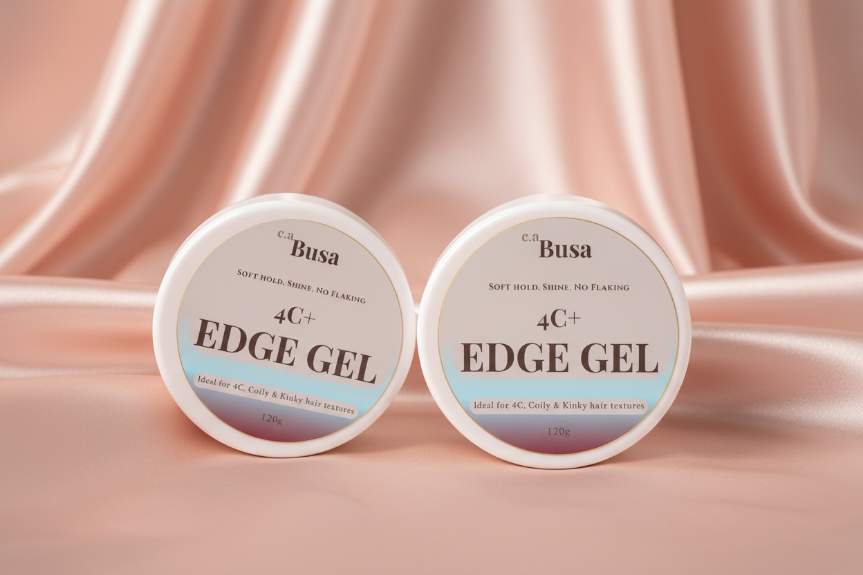 4C+ Edge Gel – Original Label on Peachy Pink Silk