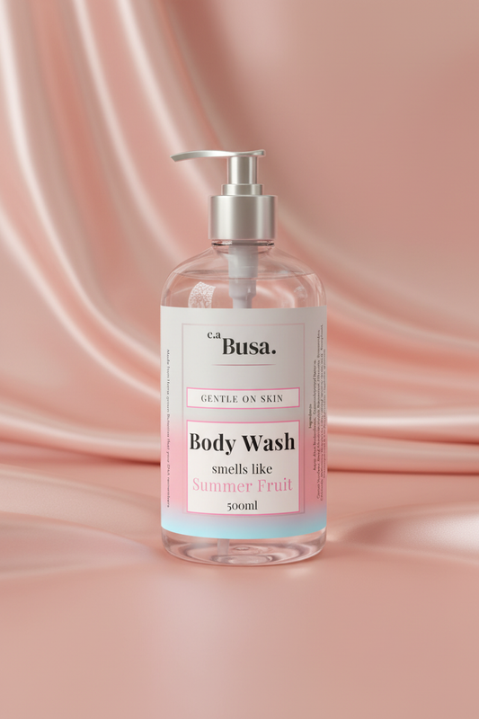 c.aBusa Body Wash — Label on Bottle Mockup