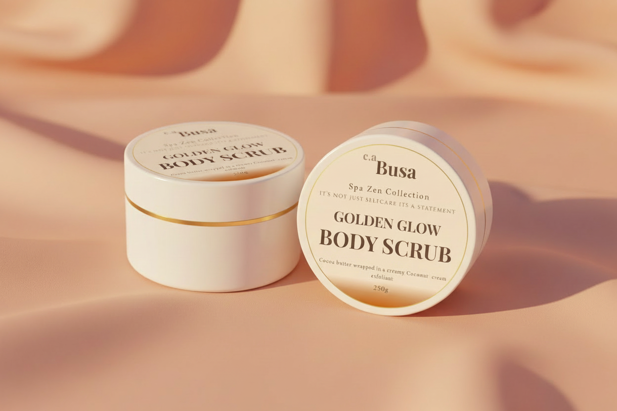 Golden Glow Body Scrub – Flat Wide Jars