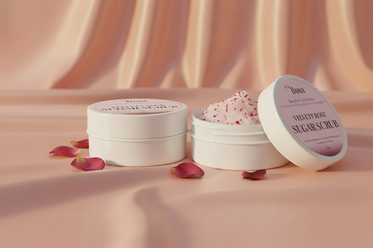 Velvety Rose Sugar Scrub – Labels Forward, Small Petals