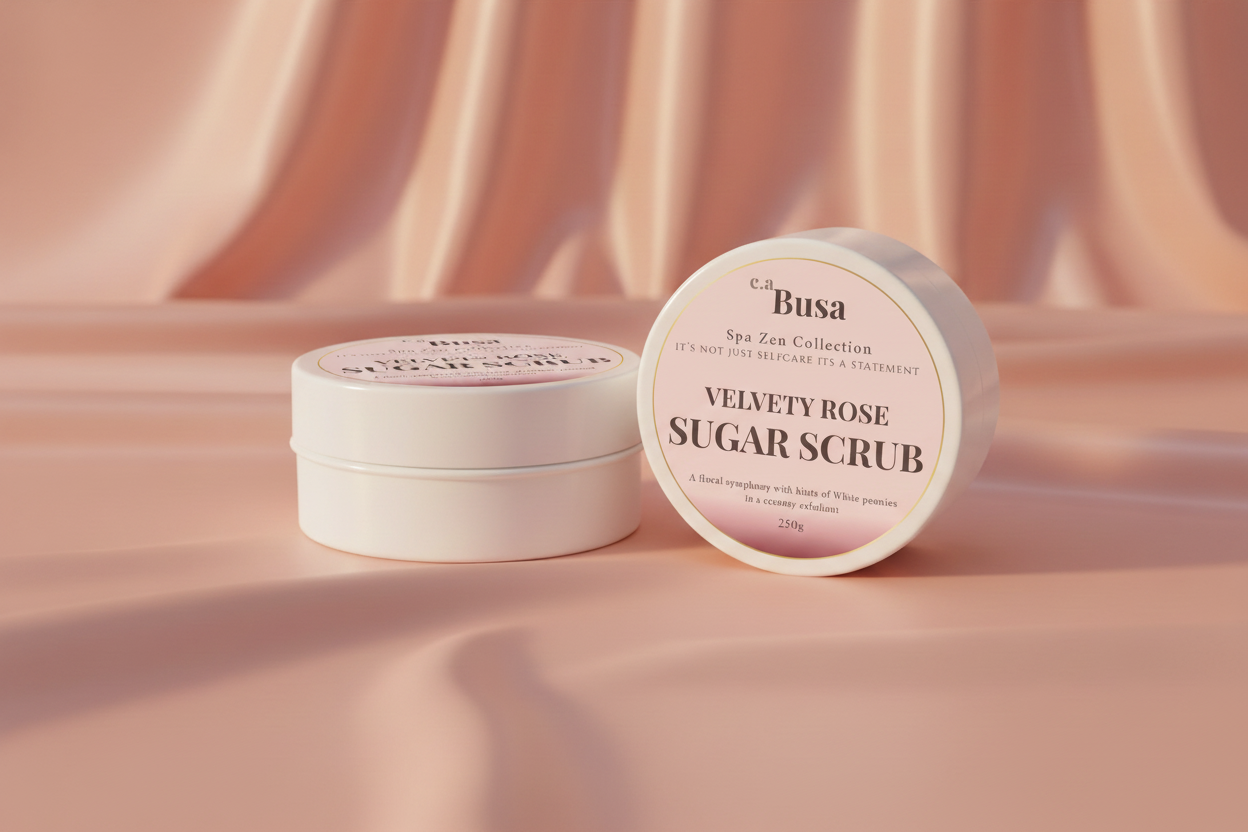 Velvety Rose Sugar Scrub – Lid AND Label